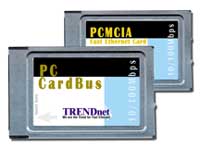 TE100-PCBus and PC16 100Mbps PCMCIA Ethernet Card
